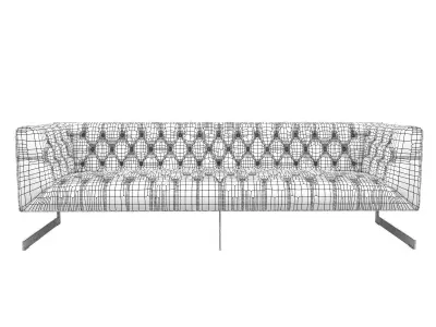 Nobility leather sofa with metal legs 3D model