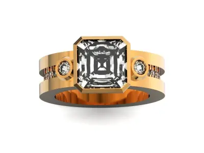 Engagement Ring  cushion 1194 3D print model