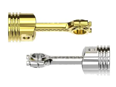 Piston rod gold pendant 3d printable engine necklace stl file  3D print model