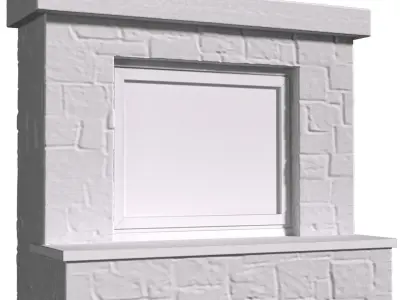 Rustic Fireplace Mantel stone Country style  3D model