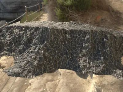 Low Poly Rock Cliff PBR - Game Ready Low-poly 3D model