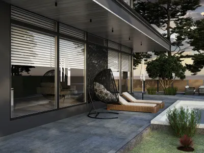 dark villa design  3D model