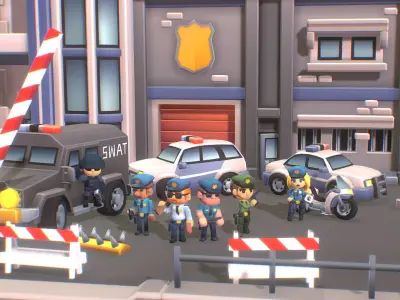 Police Station - Proto Series Low-poly 3D model