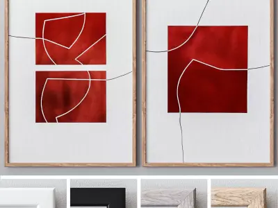 Set of large wall paintings  525 3D model
