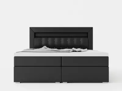 Siena Bed Package 160x200 With Storage White Black Low-poly 3D model