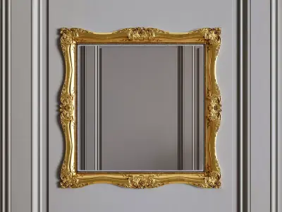 Baroque Gold Mirror 3D model