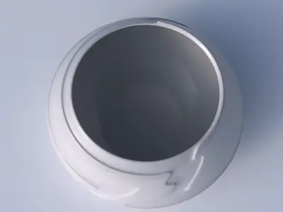 Bowl squeezed twisted with smooth ribbons 3D print model