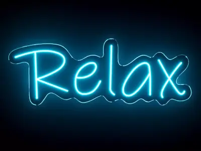 Relax Neon Sign 3D model