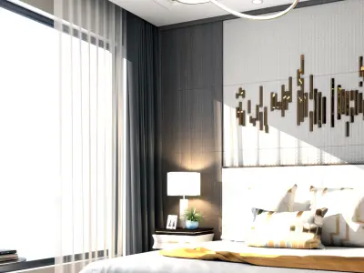 villa Modern Home decoration bedroom 3D model