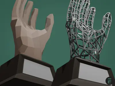 Hand Trophy Low-poly 3D model