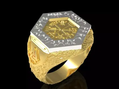 STL 3dm Ring a Symbol of Power History in Two-Tone Gold mr0279 3D print model