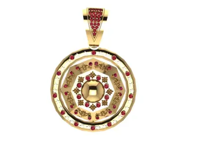 LUXURY RUBY COIN PENDANT 3D PRINTABLE MODEL 3D print model