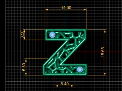SIMPLE ALPHABET Z PENDANT 3D PRINTABLE MODEL  3D print model