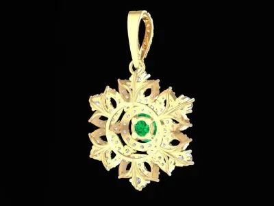 Luxury Snowflake Diamond Pendant  1201 3D print model