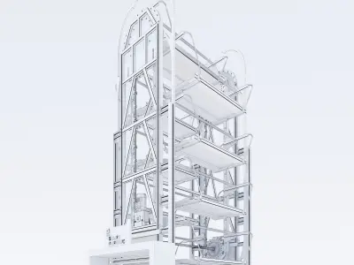 SMART ROTARY CAR PARKING SYSTEM FOR 10 CARS 3D MODEL 3D model