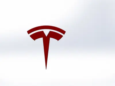 tesla logo  3D print model