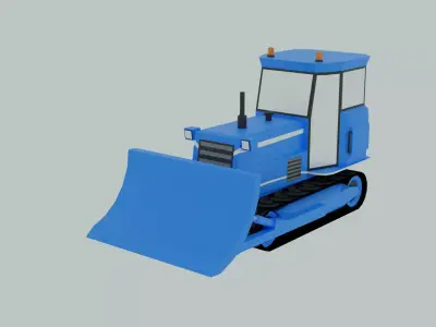 LowPoly Bulldozer Low-poly 3D model