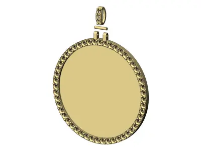 Large 40mm round diamond memory picture pendant  3D print model