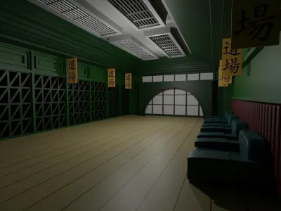Karate Hall Low-poly 3D model