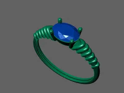 Womens Rings With Stone Ring Ready STL 3DM Models Rings women 3D print model purchase