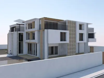 Full modern villa architectural design model 3D model
