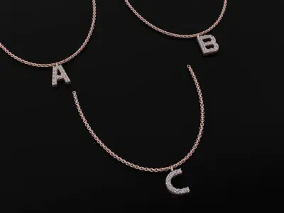 Diamond Alphabet Pendants - Letters 3D print model