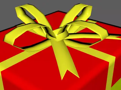 3D Gift Box Red with Yellow Ribbon Festive Present Decoration Low-poly 3D model