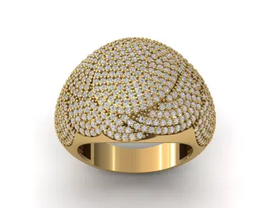 STL 3DM Print Ready Women Diamond Ring Lightweight Printable  3D print model 81