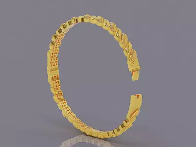 Elegant gold rope bracelet  Free 3D print model
