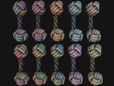 Pets Cats and Dogs Rope Dumbbell for Gnawing Chew Toy Low-poly 3D model