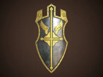 Paladin Shield Low-poly 3D model