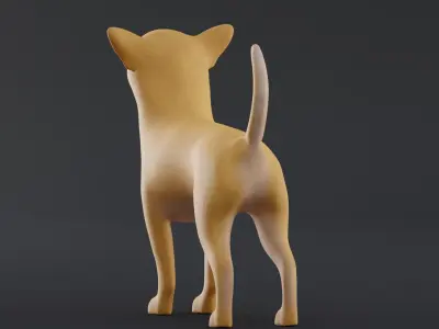 Dog Chihuahua Low Poly Model Game AR VR Low-poly 3D model