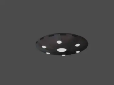 low poly ufo circular ceiling light Low-poly 3D model