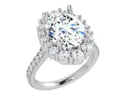 Oval Halo Ring 3933 3D print model