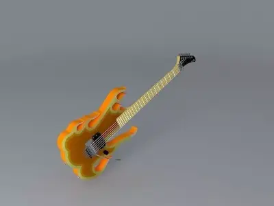 Flame steve vai performance guitar Free 3D model