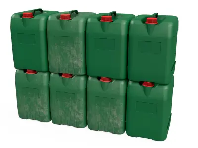 Canister Green Clean and Dirty Low-poly 3D model