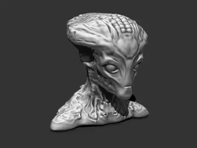 Alien Bust 12 - STL File for 3D Printing - Geeky Home Decor 3D print model