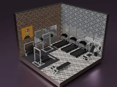 Isometric Gym Room Generate NFT 3D model