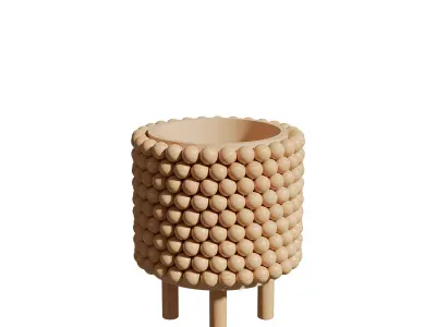 Wooden Bead Planter 3D model