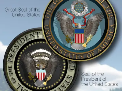 Seal of the US and The  President of the US 3D model