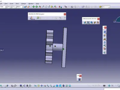 2 Gears Animation in CATIA 3D model