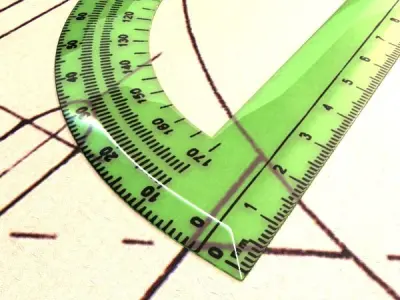 Plastic Protractor Ruler 04 3D model