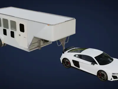 Audi r8 with horse trailer unreal project with AVS-no logo 3D model