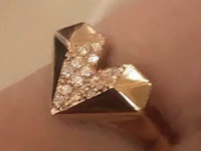 Geometric heart-shaped ring 3D print model