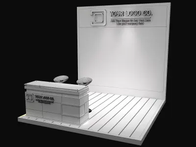  Booth Exhibition Stand a623d  3D model