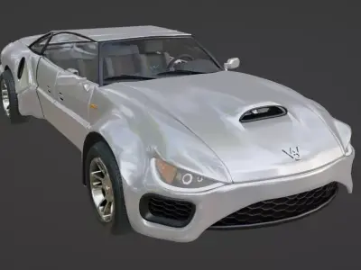 Wiregen Electrome Scifi Luxury Car -Mid Poly 3D model