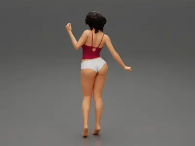 Beautiful and seductive woman wearing shade lingerie 3D print model