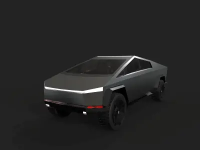 CyberTruck futuristic vehicle Low-poly 3D model