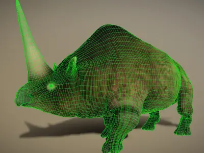 Elasmotherium  Low-poly 3D model
