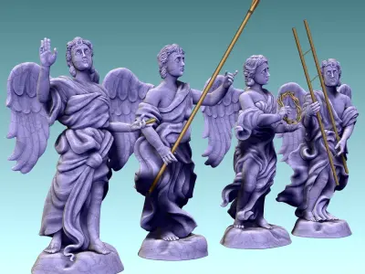 The Four Angels - CNC Router Carving 3D print model